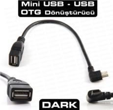 DK-CB-USB2MINIOTG Mini USB 2.0 Tablet,Oto Müzik Sistemi,Kamera İçin USB Giriş OTG Kablo