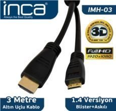 IMH-03 3 MT MINI HDMI TO HDMI 3D v1.4 FULL HD ALTIN UÇLU KABLO